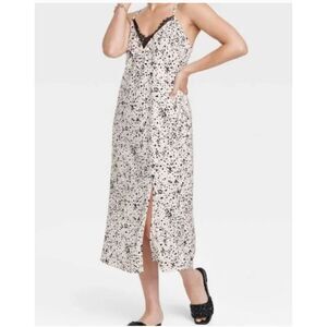 A New Day Leopard Print Cami Lace Midi Dress Size Medium